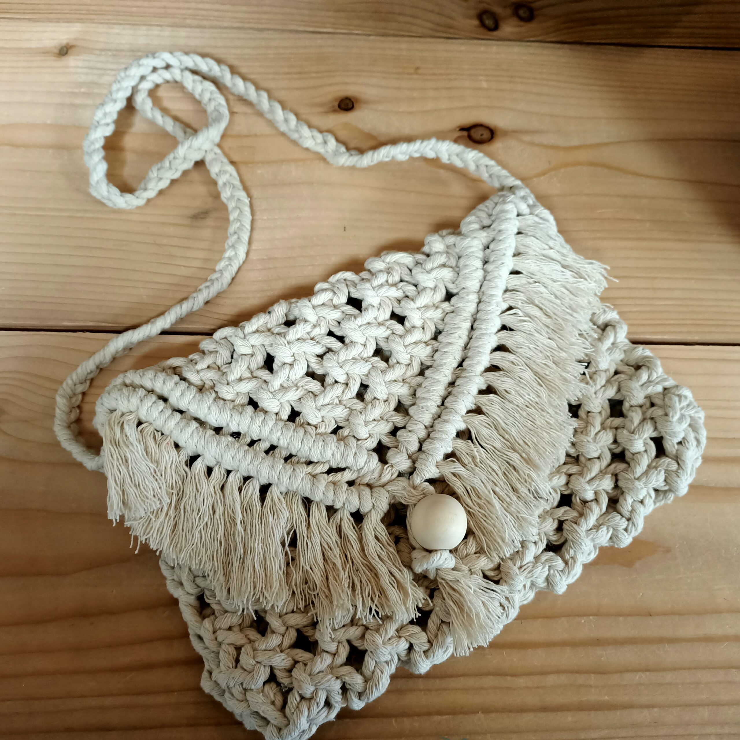 Macrame tasje knopen