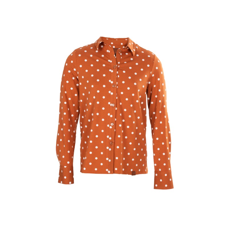 bijeenkomst Burgerschap Honger Mooi Vrolijk - Blouse Flashy - Terracotta with White Dots - Tante Truus